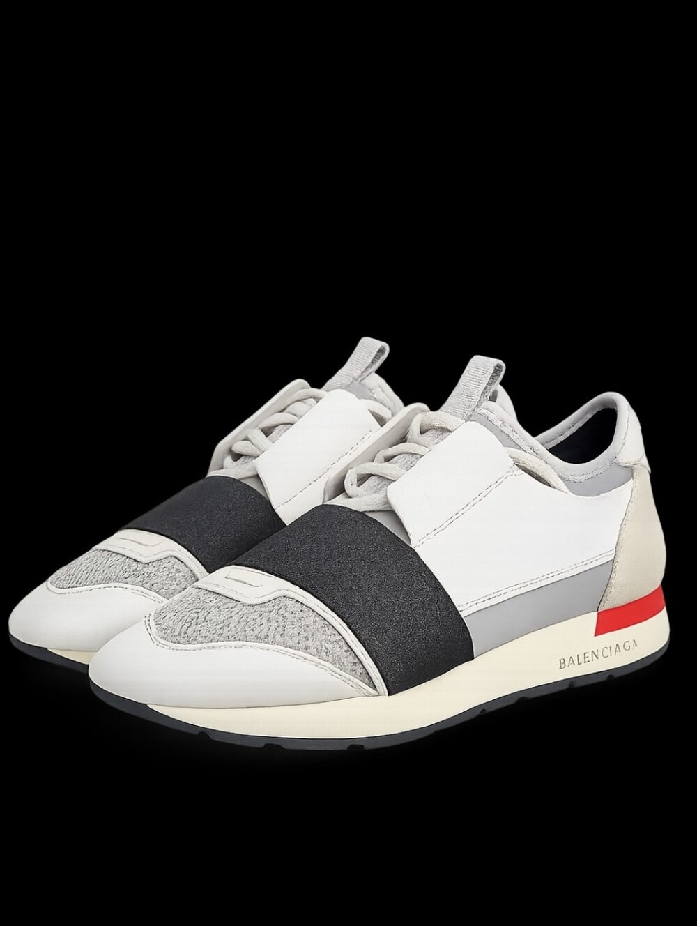 Balenciaga Men’s White and Gray Slip-On Runner
